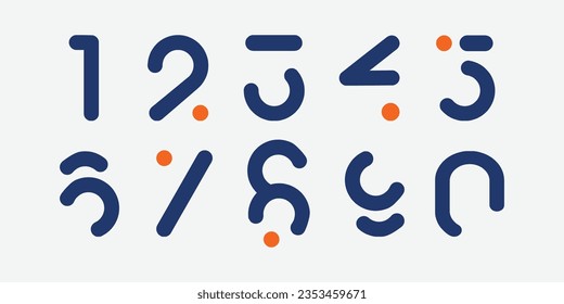 Number set vector font alphabet, modern dynamic flat design with brilliant colorful for your unique elements design.
