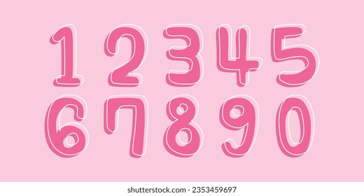 Number set vector font alphabet, modern dynamic flat design with brilliant colorful for your unique elements design.