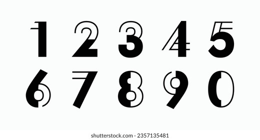 Number set vector font alphabet, modern dynamic flat design with brilliant colorful for your unique elements design.