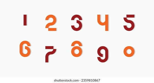 Number set vector font alphabet, modern dynamic flat design with brilliant colorful for your unique elements design.