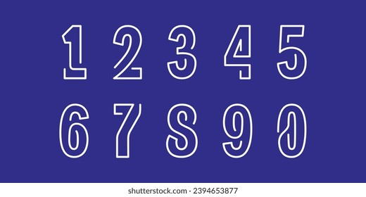 Number set vector font alphabet, modern dynamic flat design with brilliant colorful for your unique elements design.