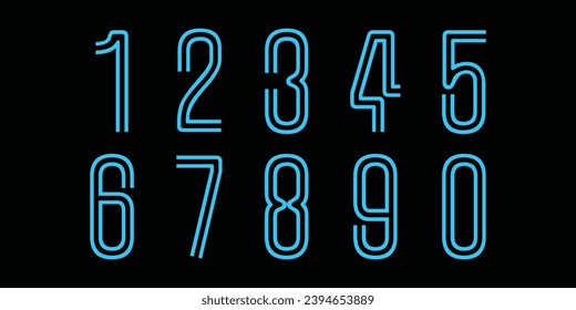 Number set vector font alphabet, modern dynamic flat design with brilliant colorful for your unique elements design.