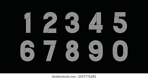 Number set vector font alphabet, modern dynamic flat design with brilliant colorful for your unique elements design.