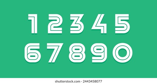 Number set vector font alphabet, modern dynamic flat design with brilliant colorful for your unique elements design.