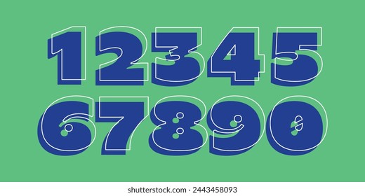 Number set vector font alphabet, modern dynamic flat design with brilliant colorful for your unique elements design.