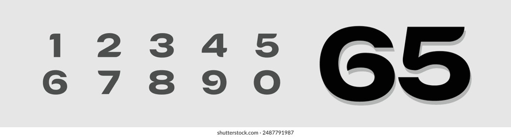 Number set vector font alphabet, modern dynamic flat design for your unique elements design.