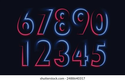 Number set vector font alphabet, modern dynamic flat design with brilliant colorful for your unique elements design ; logo, corporate identity