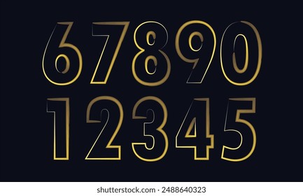 Number set vector font alphabet, modern dynamic flat design with brilliant colorful for your unique elements design ; logo, corporate identity