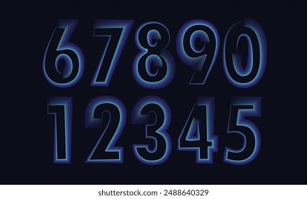 Number set vector font alphabet, modern dynamic flat design with brilliant colorful for your unique elements design ; logo, corporate identity