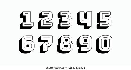 Number set vector font alphabet, modern dynamic flat design with brilliant colorful for your unique elements design.