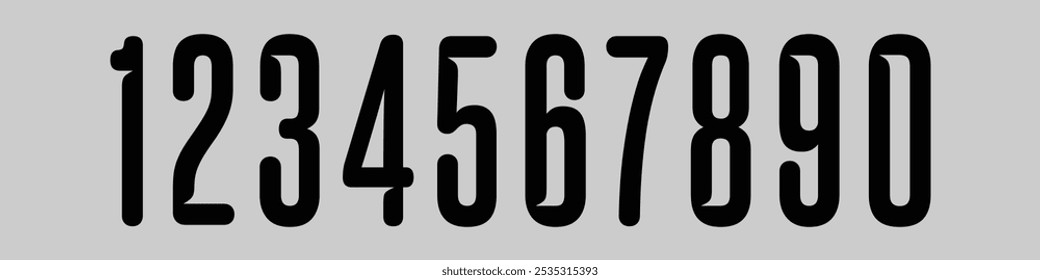 Number set vector font alphabet, modern dynamic flat design vector illustration numbers