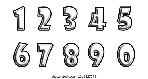 number set vector font alphabet. numbers zero to nine collection.