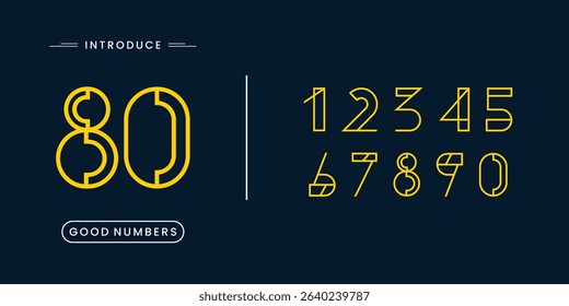 Number set vector font alphabet, modern dynamic flat design with brilliant colorful for your unique elements design.