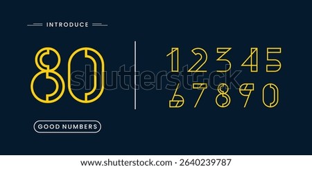 Number set vector font alphabet, modern dynamic flat design with brilliant colorful for your unique elements design.