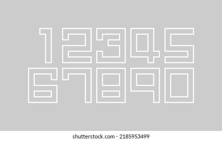 Number set vector font, modern design.