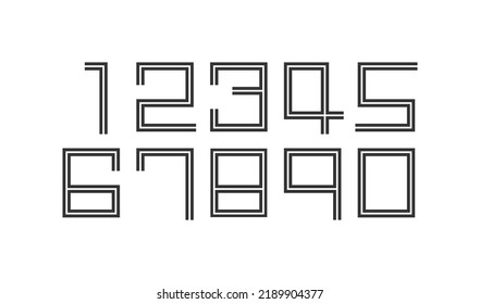 Number set vector font, modern design.