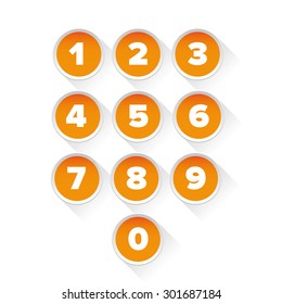 Number set vector orange
