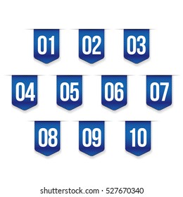 Number set vector ribbon