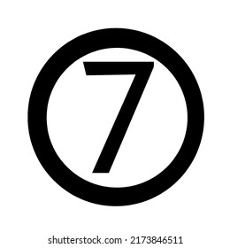 Number Seven 7 Circle Vector Stock Vector (royalty Free) 2173846511 