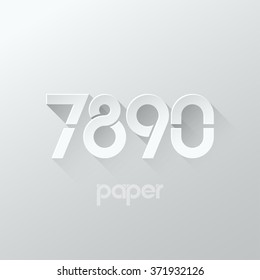 number seven 7 eight 8 nine 9 zero 0 logo paper set background