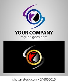 Number seven 7 logo icon template elements 
