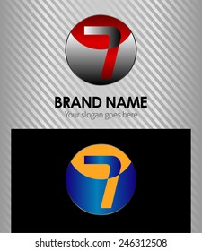 Number seven 7 logo icon template 