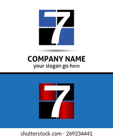 Number seven 7 logo icon template elements

