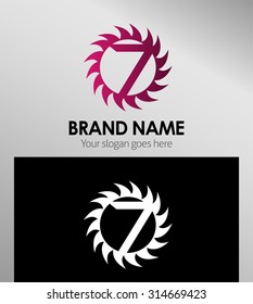Number seven 7 logo icon template
