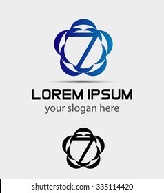 Number seven 7 logo icon template elements
