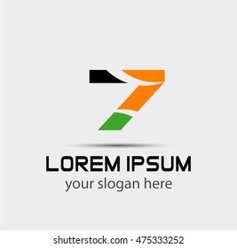 Number seven 7 logo icon template elements
