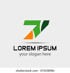 Number seven 7 logo icon template elements
