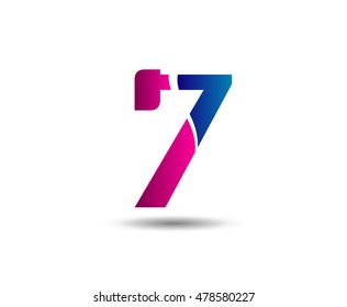 Number seven 7 logo icon template elements
