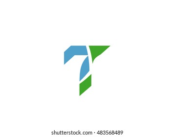 Number seven 7 logo icon template elements

