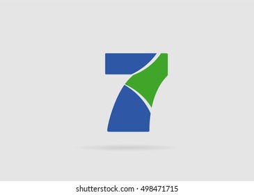 Number seven 7 logo icon template elements

