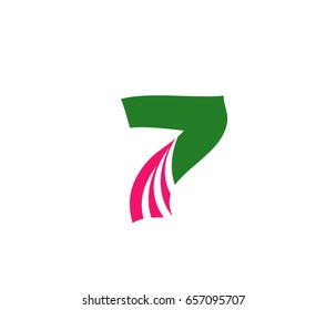 Number seven 7 logo icon template elements
