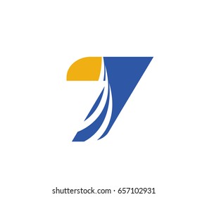 Number seven 7 logo icon template elements
