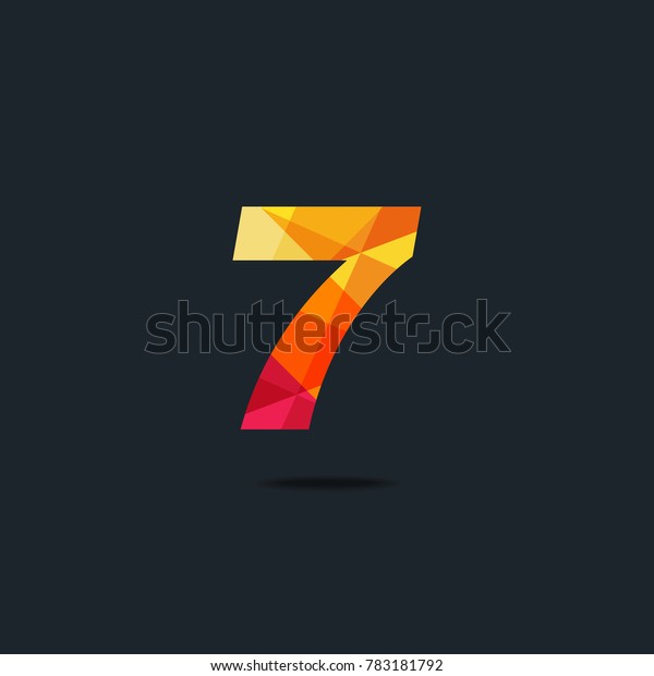 Number Seven 7 Logo Icon Filled Stock Vector (Royalty Free) 783181792