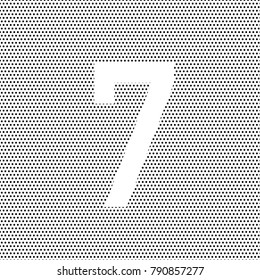 number seven 7 on white with textured background