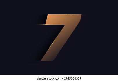 Number seven 7 vector font alphabet, modern dynamic luxury flat design for your unique elements design ; logo, corporate identity, application, creative poster etc... vector EPS.