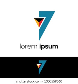 Number Seven Abstract Vector Logo Design Template. Creative Number Concept Icon, Logo 7