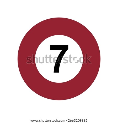 Number seven billiard balls. Vector image