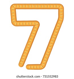 Number seven bread icon. Cartoon illustration of number seven bread vector icon for web