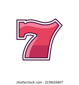 Number seven color line icon. Gambling casino. Pictogram for web page, mobile app, promo.