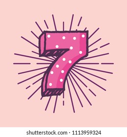 number seven comic style