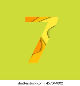 Number seven design template element. Figure 7 vector logo, icon and sign in material design style.