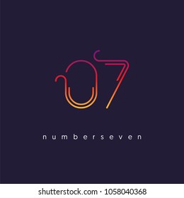 Number seven, Digit 7 Logo Icon vector template.