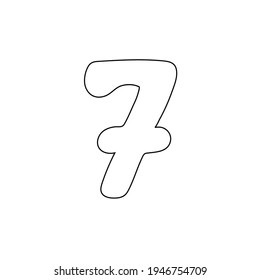 dibujo número siete, ilustración vectorial