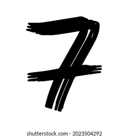 Number Seven Drawing Vector Illustration Stock Vector (Royalty Free ...