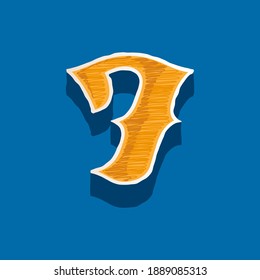 Number seven embroidered logo in classic collegiate or sports style. Retro font perfect to use in any university team labels, champ posters, tackle identity, etc.