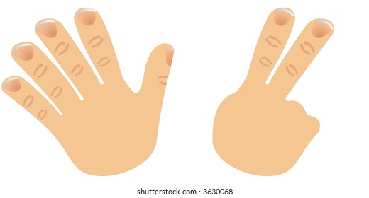 number seven with fingers